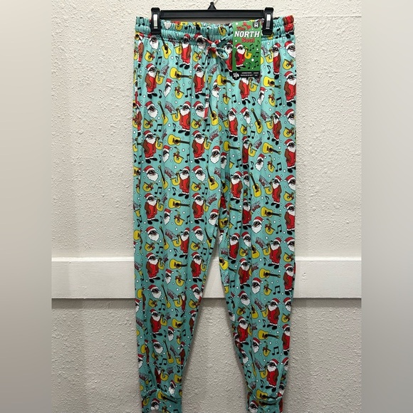 Main and Local The North Soul Jazz Santa Pajama Lounge Joggers NWT M - Picture 1 of 4